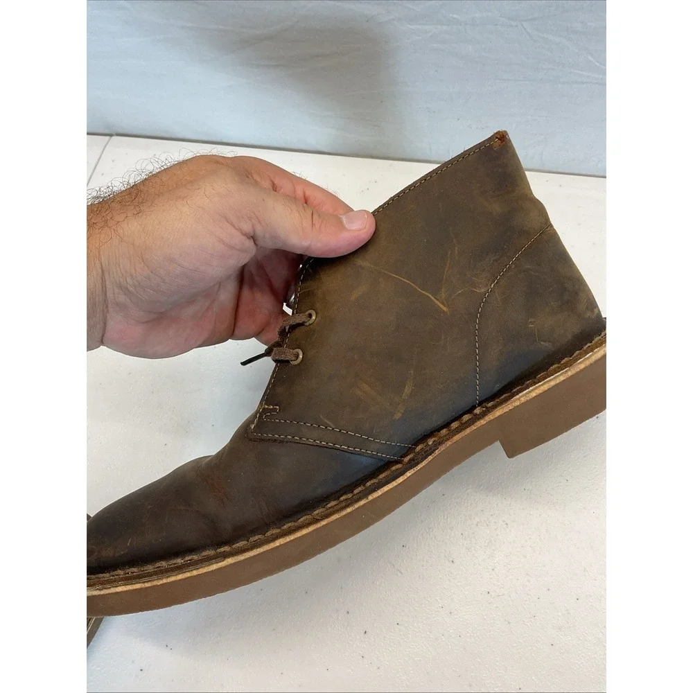 Clarks Bushacre 2 Mens Size‎ 9.5 Brown Classic Leather Ankle Chukka Boots Shoes